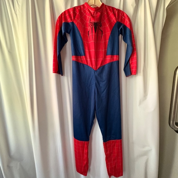 Halloween Kids Spiderman 2 Costume Jumpsuit Only Size 7-10 No Mask - Picture 1 of 16